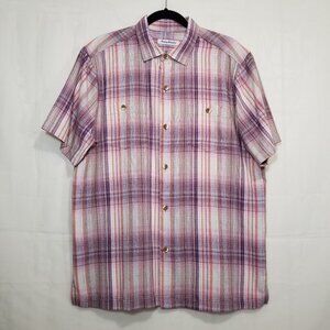 Tommy Bahama Island zone shirt silk blend purple L